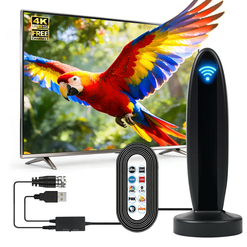 2026 TV Antenna for HD Smart TV Indoor, 1000+ Miles Range Digital Outdoor TV Antenna for Free Local Channels, Portable Antenna Support 8K 4K 1080p TVs-HDTV Antennas 20ft Coax Cable