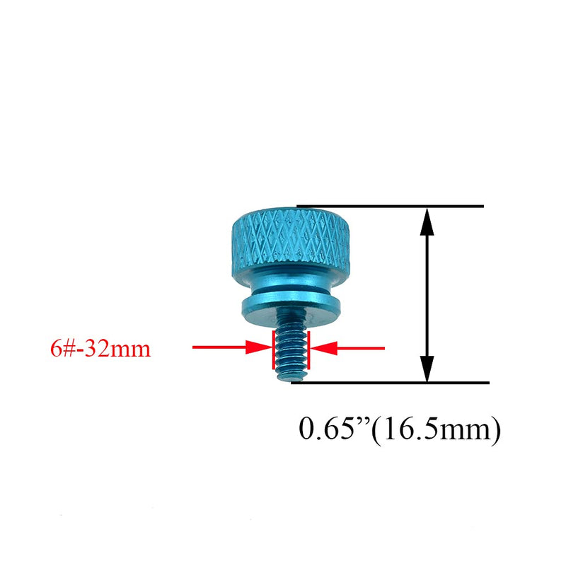 Hahiyo Anodized Aluminum Thumbscrews 6#-32 Thread Size Large Knurled Head Cage Mounts Hand Tighten Easy to Grip and Turn Not Damage Inside Sturdy for Computer Case PCI Slot Motherboard Blue 10pcs 6#-32-Blue-10Pieces - LeoForward Australia