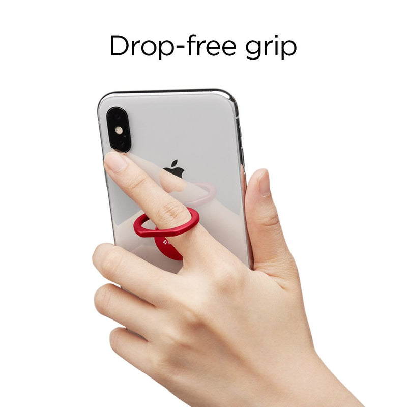 Spigen Style Ring 360 Cell Phone Ring/Phone Grip/Stand/Holder for All Phones and Tablets Compatible with Magnetic Car Mount - Red - LeoForward Australia
