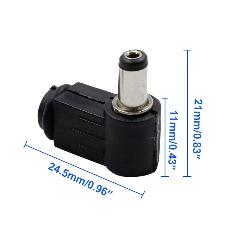 Luomorgo Right Angle 5.5 x 2.1mm/0.22 x 0.08 inch DC Socket Jack Charger Power Plug Solder 20pcs - LeoForward Australia