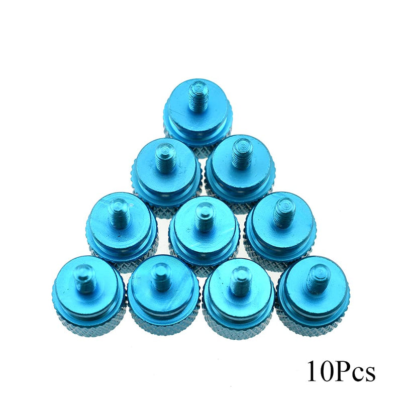 Hahiyo Anodized Aluminum Thumbscrews 6#-32 Thread Size Large Knurled Head Cage Mounts Hand Tighten Easy to Grip and Turn Not Damage Inside Sturdy for Computer Case PCI Slot Motherboard Blue 10pcs 6#-32-Blue-10Pieces - LeoForward Australia