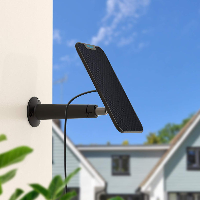 REOLINK Solar Panel Power Supply Designed for Wireless Outdoor Security Camera Rechargeable Battery Powered Reolink Go/Argus Eco/Argus 2/Argus Pro/Argus PT, Non-Stop Charging (Black) - LeoForward Australia