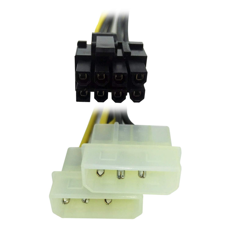 COMeap (3-Pack) 8 Pin (6+2) Male PCI Express to 2X Molex Power Adapter Cable 9-inch(23cm) - LeoForward Australia