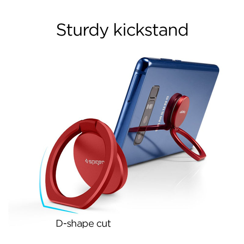 Spigen Style Ring 360 Cell Phone Ring/Phone Grip/Stand/Holder for All Phones and Tablets Compatible with Magnetic Car Mount - Red - LeoForward Australia