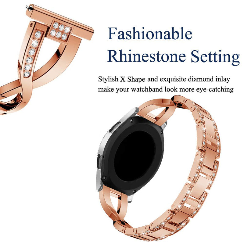 YOFUNTLE Compatible for Samsung Galaxy Watch 46mm/Gear S3 Bands,Women 22mm Metal Alloy Bracelet Strap Replacement Wristband for Samsung Galaxy Watch 46mm,Gear S3 Classic/Frontier (Dark Rose Gold) Dark Rose Gold - LeoForward Australia