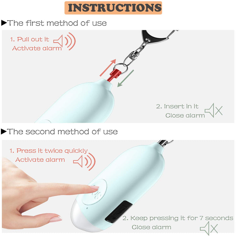Safesound Personal Alarm Siren Song 1-Pack - 130dB Self Defense Alarm Keychain with Mini Emergency LED Flashlight - Security Personal Protection Devices for Women Girls Kids and Elderly Blue - LeoForward Australia