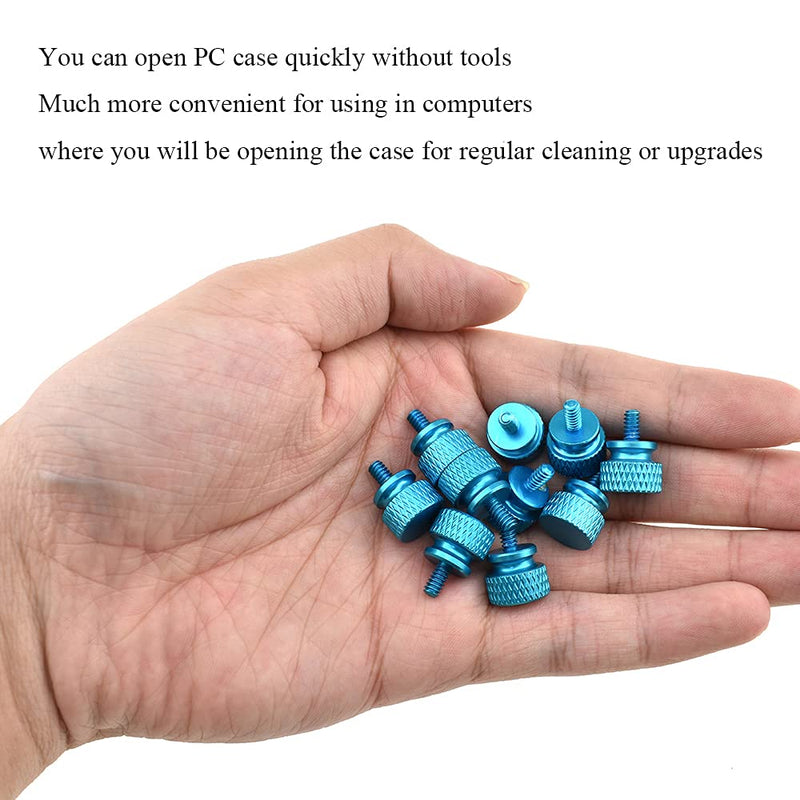 Hahiyo Anodized Aluminum Thumbscrews 6#-32 Thread Size Large Knurled Head Cage Mounts Hand Tighten Easy to Grip and Turn Not Damage Inside Sturdy for Computer Case PCI Slot Motherboard Blue 10pcs 6#-32-Blue-10Pieces - LeoForward Australia