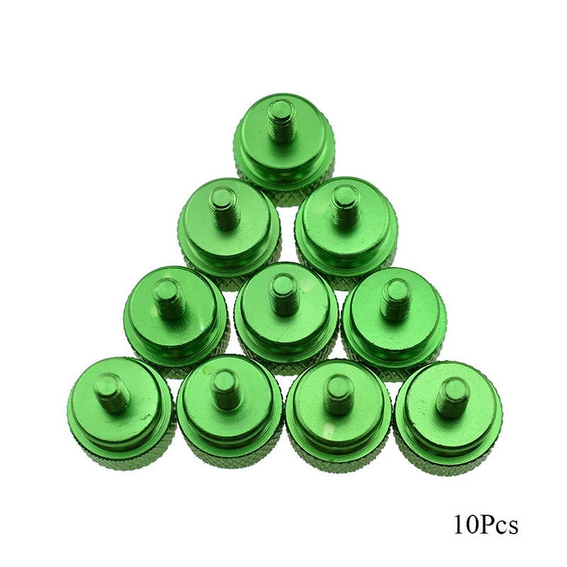 Hahiyo Anodized Aluminum Thumbscrews 6#-32 Thread Size Large Knurled Head Cage Mounts Hand Tighten Easy to Grip and Turn Not Damage Inside Sturdy for Computer Case PCI Slot Motherboard Green 10pcs 6#-32-Green-10Pieces - LeoForward Australia