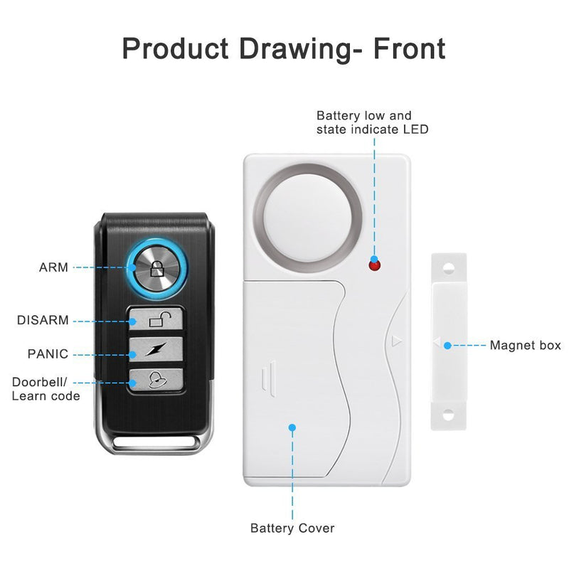 Wsdcam Door Alarm Wireless Anti-Theft Remote Control Door and Window Security Alarms - LeoForward Australia