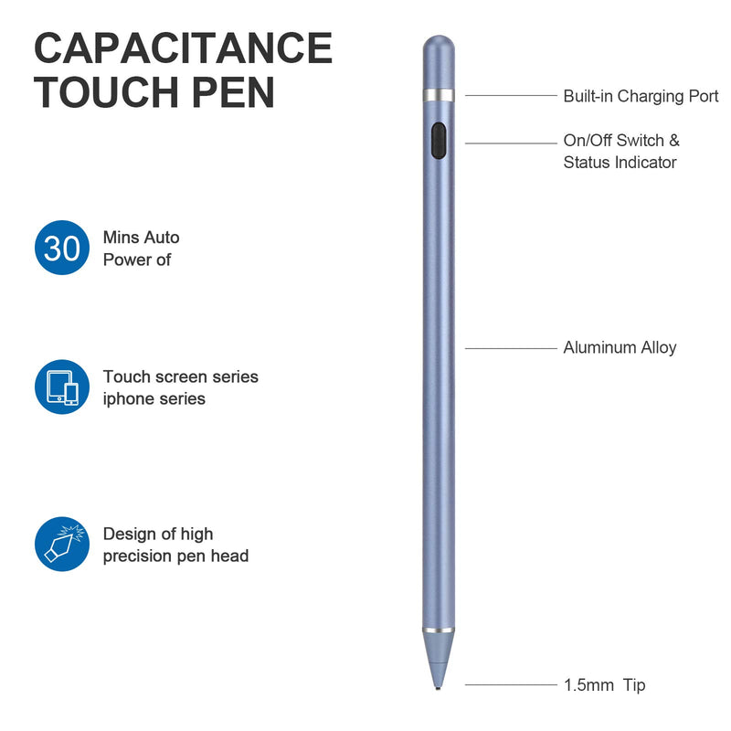 Active Stylus Pens for Touch Screens, Active Pencil Smart Digital Pens Fine Point Stylist Pen Compatible with iPhone iPad,Samsung/Android Smart Phone&Tablet Writing Drawing by maylofi (Blue) Blue - LeoForward Australia
