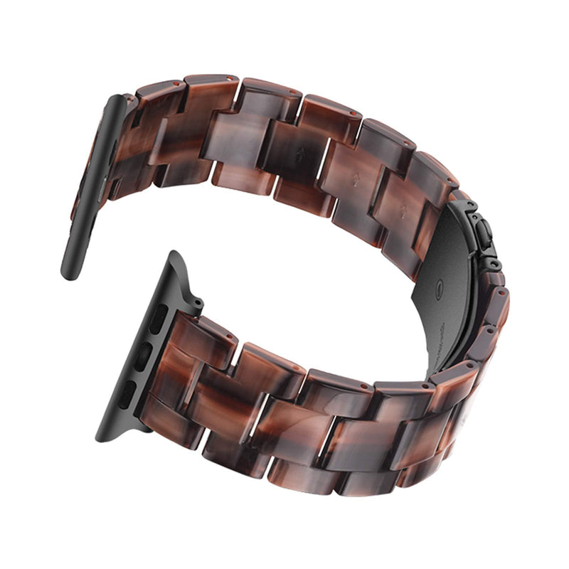 Light Apple Watch Band - Fashion Resin iWatch Band Bracelet Compatible with Stainless Steel Buckle for Apple Watch Series 6 Series SE Series 5 Series 4 Series 3 Series 2 1 (Chocolate, 38mm/40mm) - LeoForward Australia