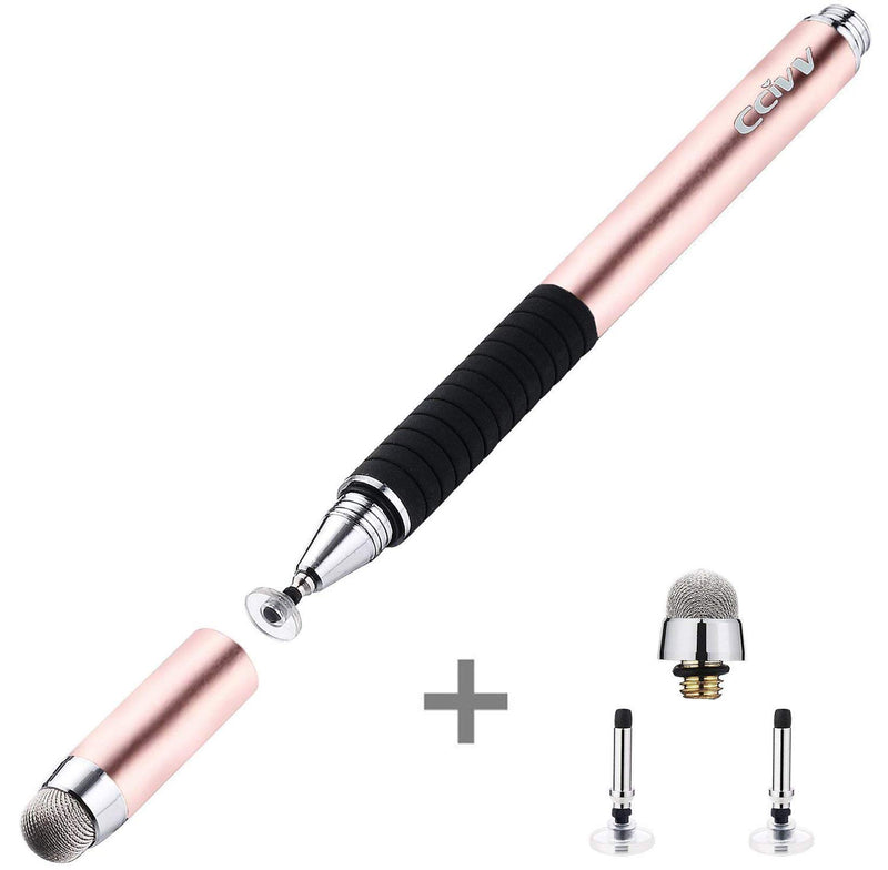 CCIVV Stylus Pen 2 in 1 Fine Point & Mesh Tip for Touch Screen, Compatible for Tablet and Cellphone (1Pc, Rose Gold) 1Pc - LeoForward Australia