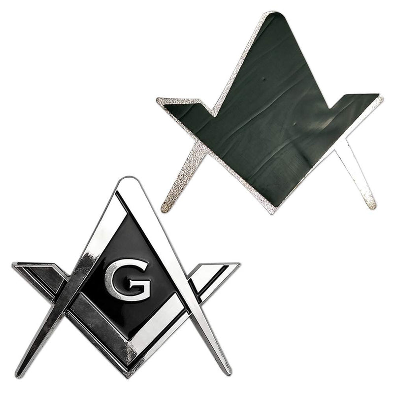  [AUSTRALIA] - Cut Out Shaped Square And Compass Masonic Car Bumper Emblem For Freemasons