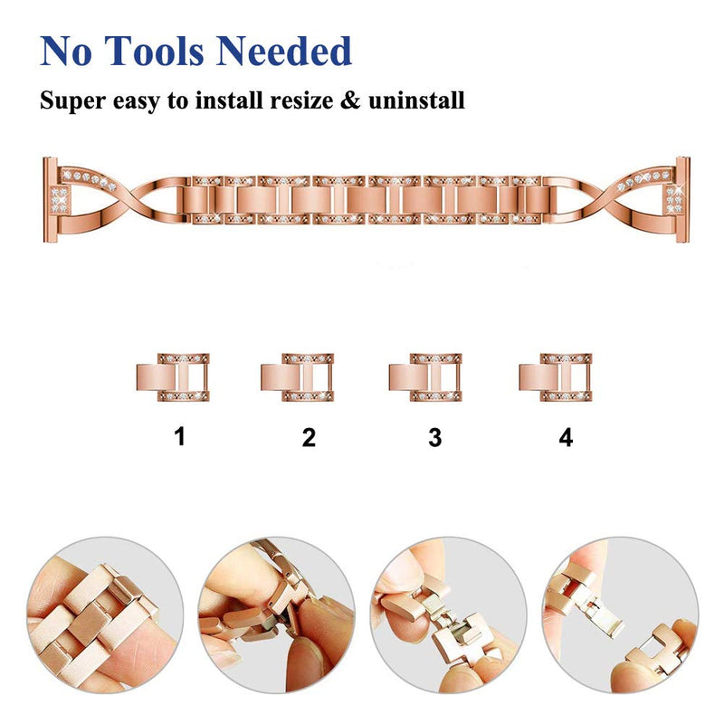 YOFUNTLE Compatible for Samsung Galaxy Watch 46mm/Gear S3 Bands,Women 22mm Metal Alloy Bracelet Strap Replacement Wristband for Samsung Galaxy Watch 46mm,Gear S3 Classic/Frontier (Dark Rose Gold) Dark Rose Gold - LeoForward Australia