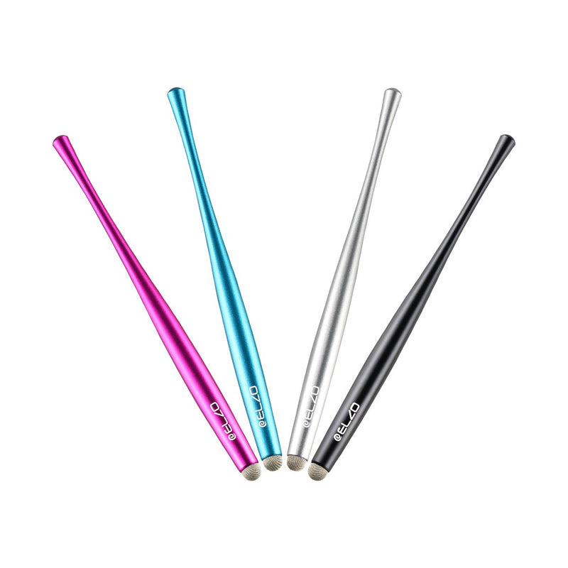 ELZO Capacitive Stylus Pens Premium Metal Slim Combo 4 Pcs with 6 Replacement Nanofiber Tips for Touch Screen Tablets Asus/Surface/Samsung/iPhone/iPad/LG and More (Black, Silver, Light Blue&Rose Red) 4 Pack Black, Silver, Rose red, Light Blue - LeoForward Australia