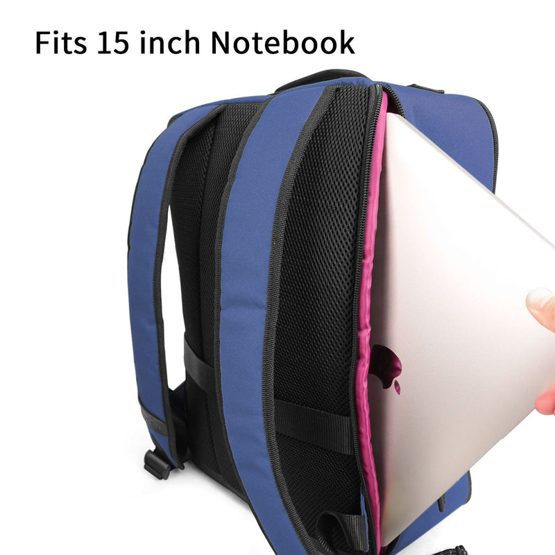 Rangeland Travel Backpack NEW 2021 21L Carry-on Daypack Fits 15-inch Laptop Notebook and Travel Accessories, Blueberry Meets IATA Flight Standards - LeoForward Australia