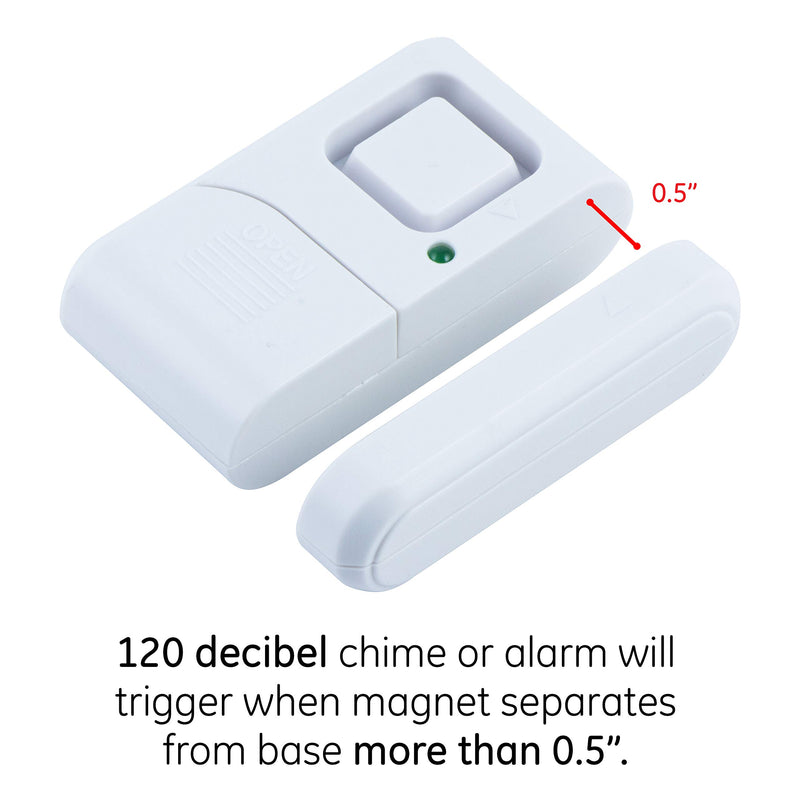 GE 45989 Personal Security Window/Door Off/Chime/Alarm, Easy Installation, Ideal for Home, Garage, Apartment, Dorm, RV and Office, 12-Pack, White, 12 - LeoForward Australia