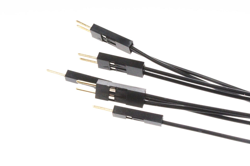 NOYITO Motherboard Extension Wire Set 22AWG Silver Plated Wire Gold-Plated Plug Power SW, Power LED, HDD LED, Reset SW Four Kinds Extension Wire for PC DIY (0.3m, Black) 0.3m - LeoForward Australia