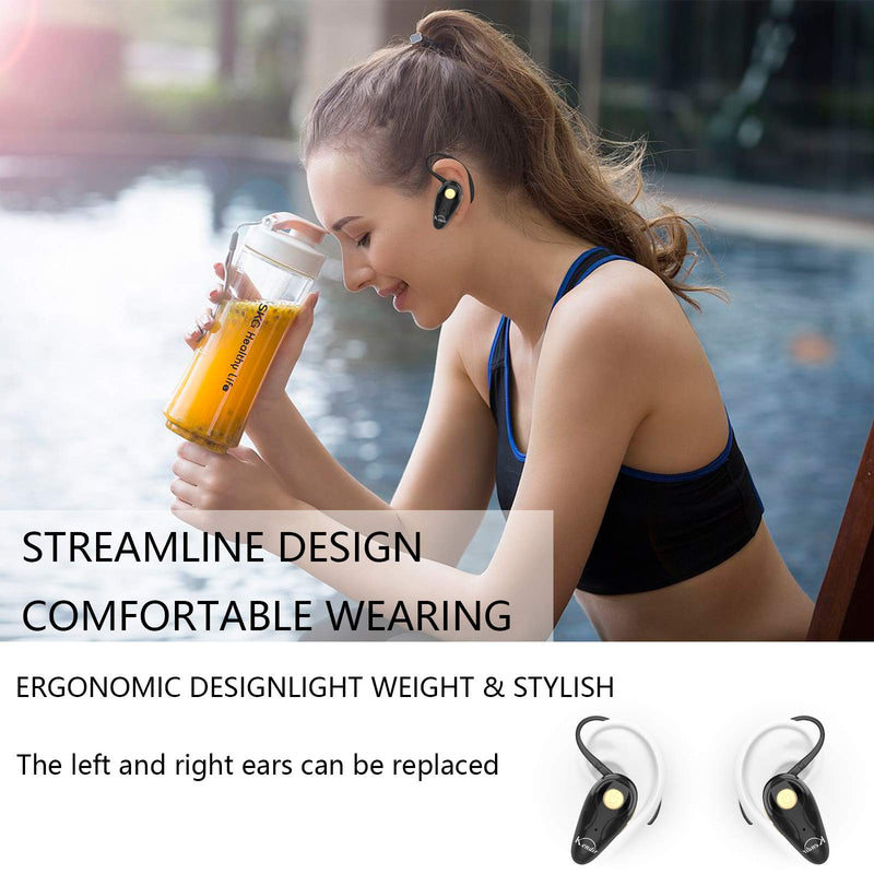 Bluetooth Headset, Kendir V5.0 Ultralight Wireless Headphone Cell Phone Earpiece with Mic Headsetcase,Volume Control, Handsfree Earbud,Compatible with Android/iPhone/Smartphones/Laptop Black - LeoForward Australia