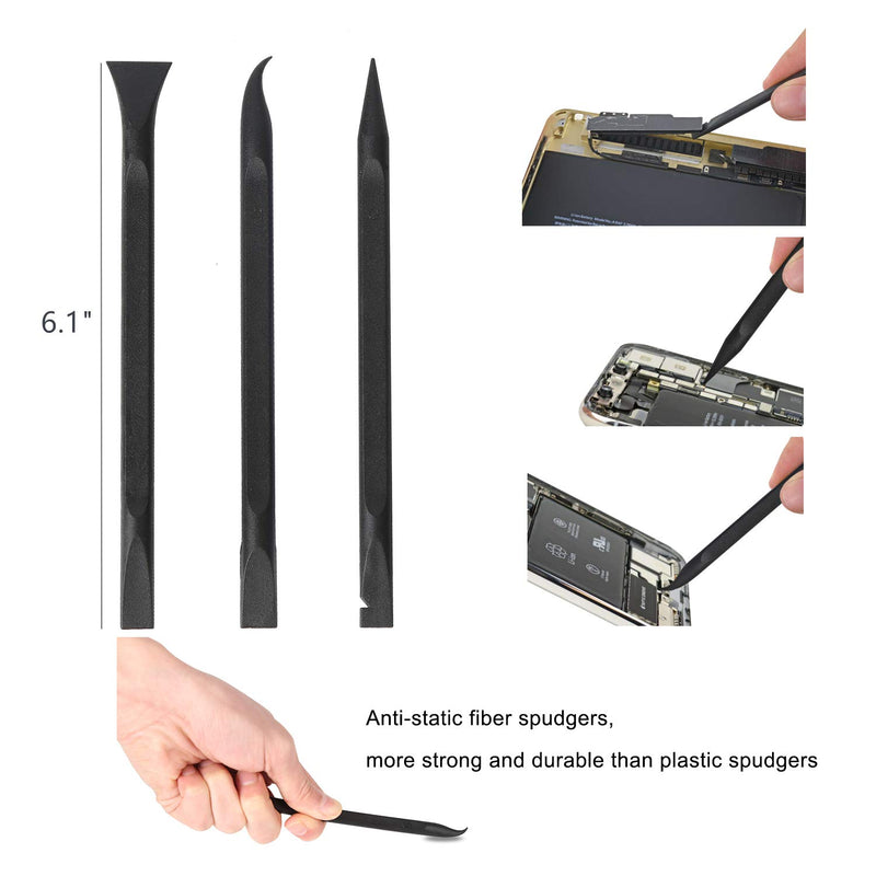 Kaisi 30 in 1 Professional Electronics Screen Opening Pry Tool Repair Kit with Steel and Carbon Fiber Nylon Spudgers, Double Side Adhesive Tape and 6 Screwdrivers for Open Cellphone, Laptops, Tablets - LeoForward Australia