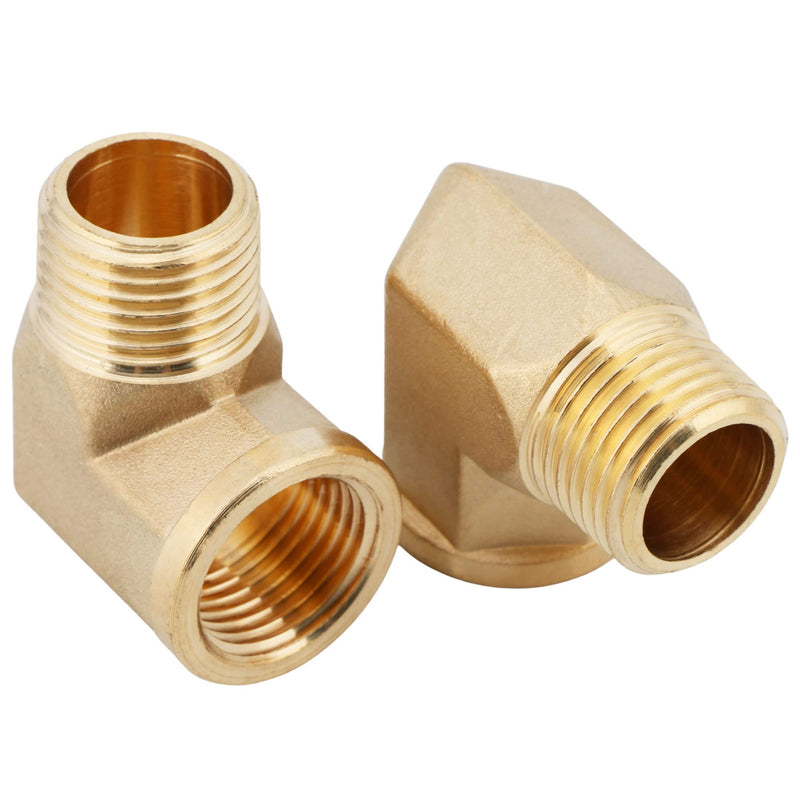 2PCS 1/4" NPT Brass Tee Fittings | Female To Male To Female Street Tee For Air, Water, Gas Lines