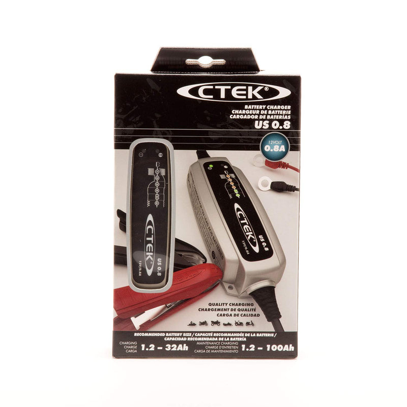 CTEK (56-865) US 0.8 12 Volt Fully Automatic 6 Step Battery Charger,Black - LeoForward Australia