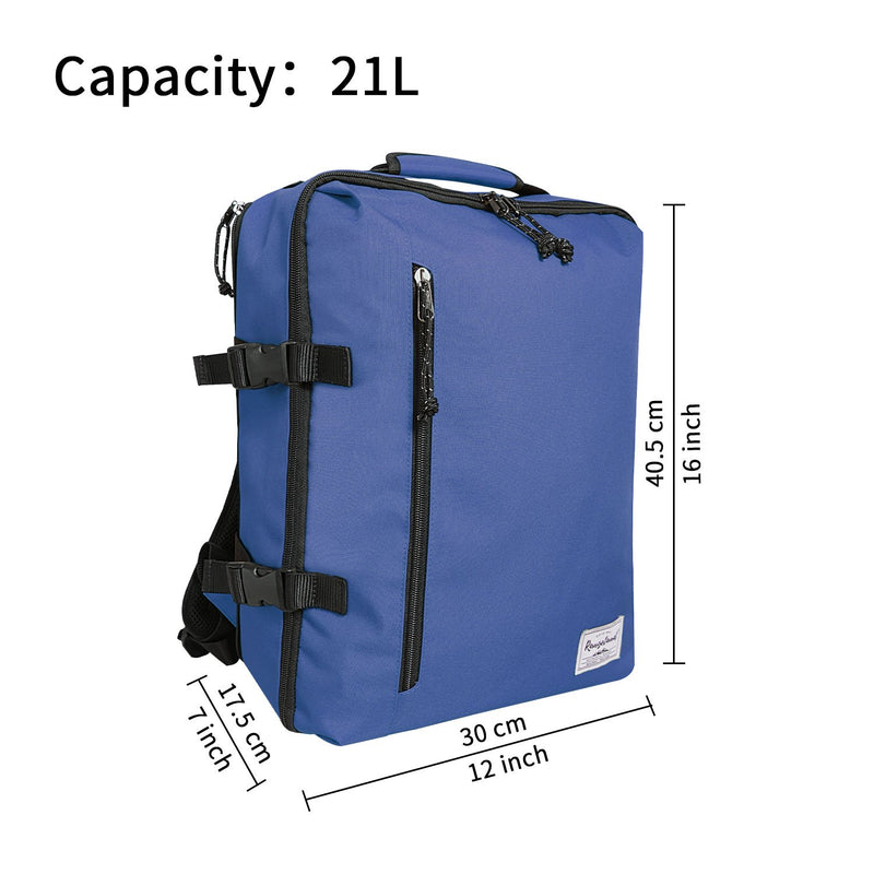 Rangeland Travel Backpack NEW 2021 21L Carry-on Daypack Fits 15-inch Laptop Notebook and Travel Accessories, Blueberry Meets IATA Flight Standards - LeoForward Australia