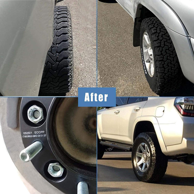 ECCPP 5x139.7 5 lug 50mm Wheel Spacers 5x5.5 to 5x5.5 2 inch 108mm 2X fits for Dodge Ram 1500 Ford F-100 F-150 E-150 Econoline Bronco Suzuki Vitara Jeep CJ &More with 1/2" studs (5x139.7) 2PC|2"|5x5.5 - LeoForward Australia