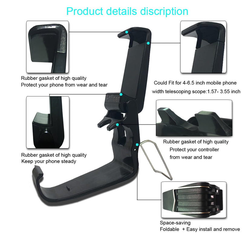 WEPIGEEK Foldable Controller Mobile Phone Holder/Cellphone Clamp/Clip Compatible with Microsoft Xbox One/Xbox One S/Steelseries Nimbus/SteelSeries Stratus XL/Steam Controllers(not Controller) - LeoForward Australia