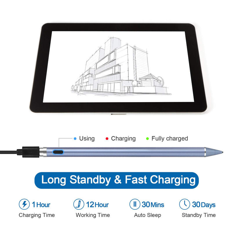 Active Stylus Pens for Touch Screens, Active Pencil Smart Digital Pens Fine Point Stylist Pen Compatible with iPhone iPad,Samsung/Android Smart Phone&Tablet Writing Drawing by maylofi (Blue) Blue - LeoForward Australia
