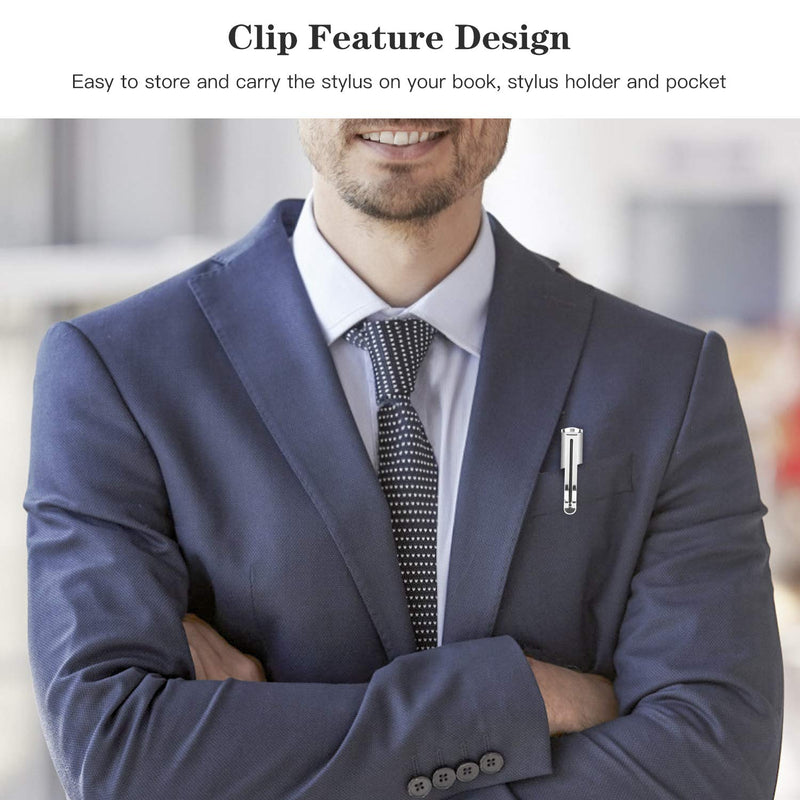 METRO Capacitive Stylus Pens, Rubber Tips 2-in-1 Series, High Sensitivity & Precision styli Pens for Touch Screens Devices (Silver) Silver - LeoForward Australia