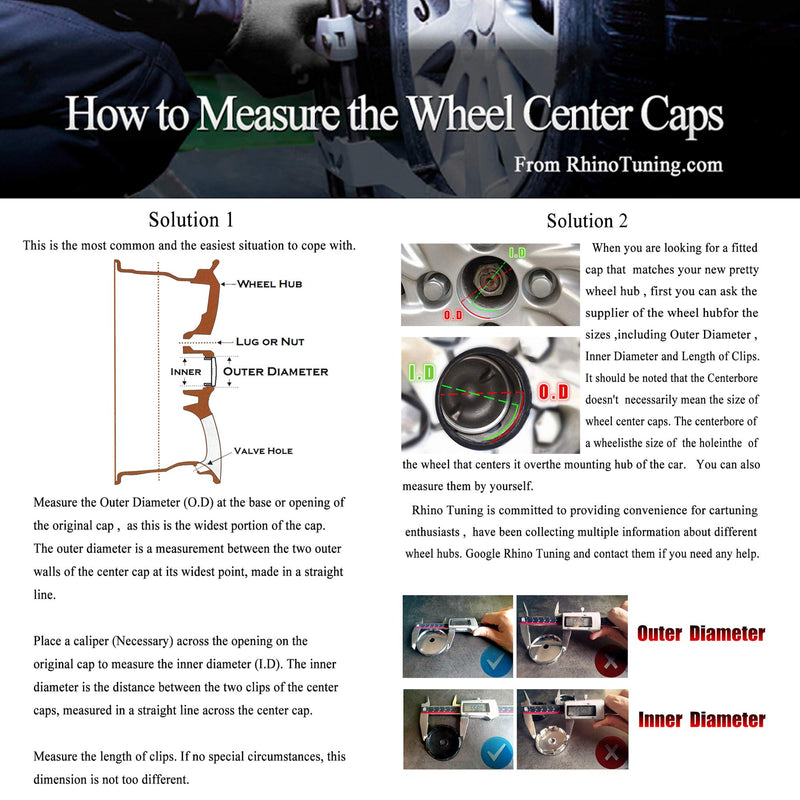 56mm Black ABS Car Wheel Center Hub Caps Set of 4 - LeoForward Australia