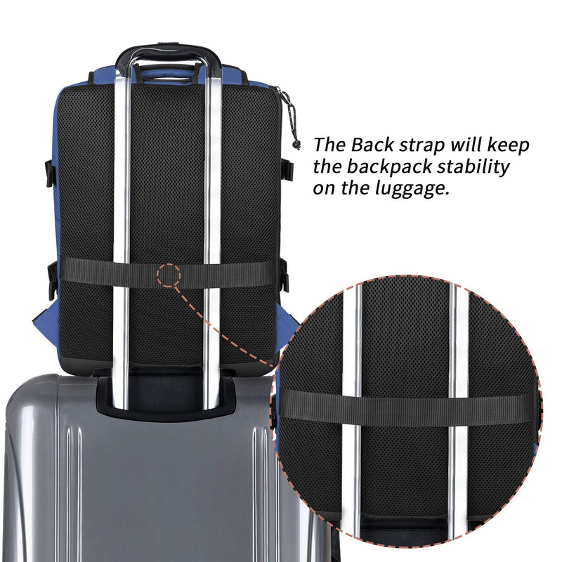 Rangeland Travel Backpack NEW 2021 21L Carry-on Daypack Fits 15-inch Laptop Notebook and Travel Accessories, Blueberry Meets IATA Flight Standards - LeoForward Australia