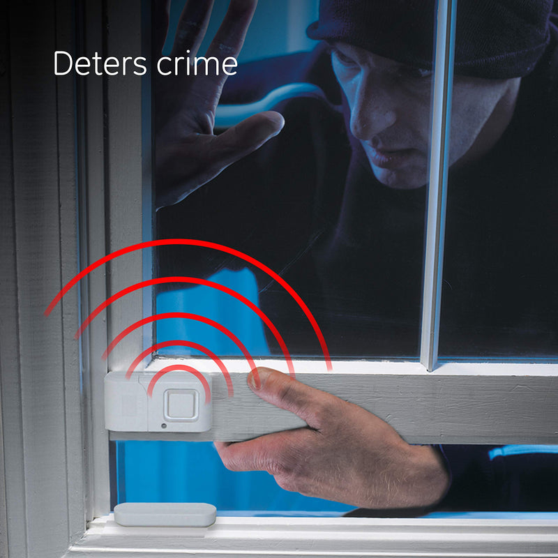 GE 45989 Personal Security Window/Door Off/Chime/Alarm, Easy Installation, Ideal for Home, Garage, Apartment, Dorm, RV and Office, 12-Pack, White, 12 - LeoForward Australia
