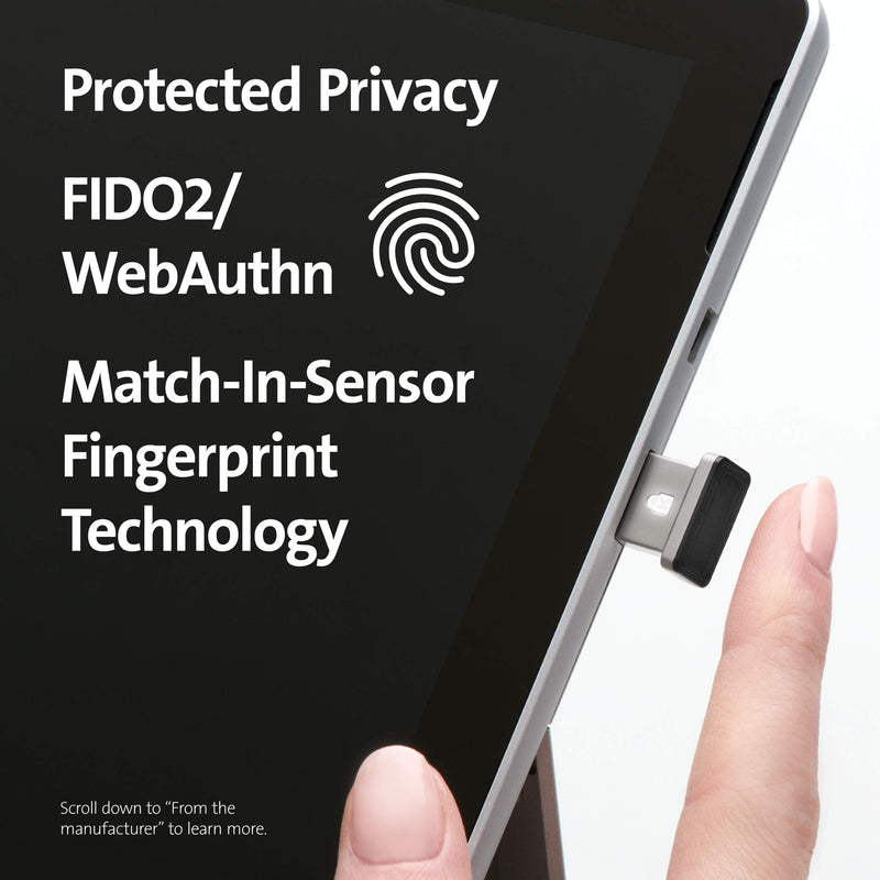 Kensington VeriMark IT Fingerprint Key - FIDO2/WebAuth, Windows Hello & Windows Hello for Business (K64704WW) For Multiple PC's - LeoForward Australia
