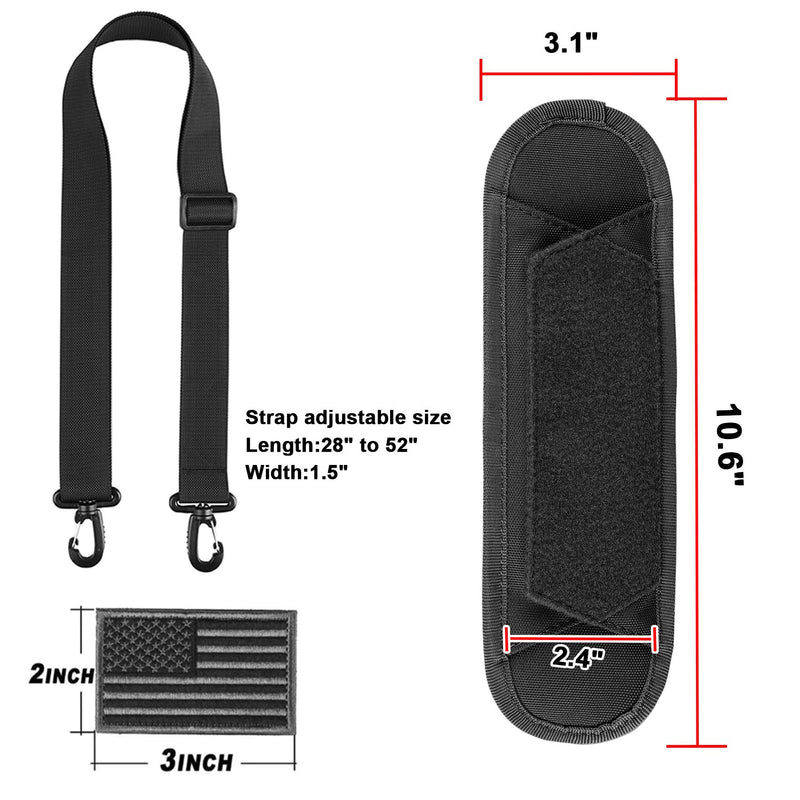 AMYIPO Luggage Duffel Bag Shoulder Pad 52" Universal Replacement Laptop Adjustable Shoulder Strap for Duffel Bag Strap Computer Bags Laptop Case Crossbody Bag Strap Pet Carrier (Black & Strap) Black & Strap - LeoForward Australia