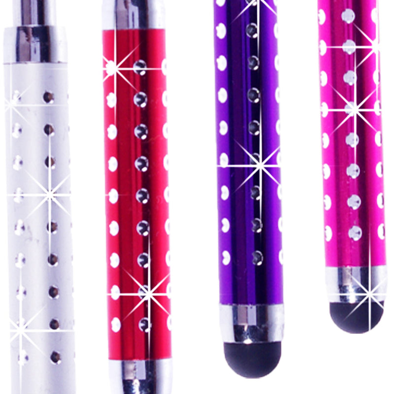 ECO-FUSED Stylus Pen Bundle - 12 Adjustable Bling Stylus Pens- with 3.5mm Jack Connector- for All Capacitive Touchscreen Devices - iPad, iPhone, Samsung Phones, All Android Phones, Tablets and More - LeoForward Australia