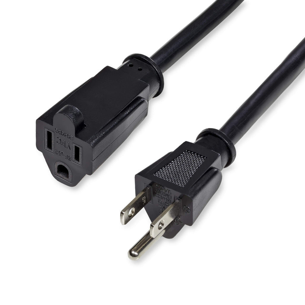 StarTech.com 15 ft Extension Cord - 16 AWG Power Extension Cable Cord - NEMA 5-15R to NEMA 5-15P - Power Supply Cord (PAC10115), 15 ft / 4.5 m 15 ft/4.5 m - LeoForward Australia