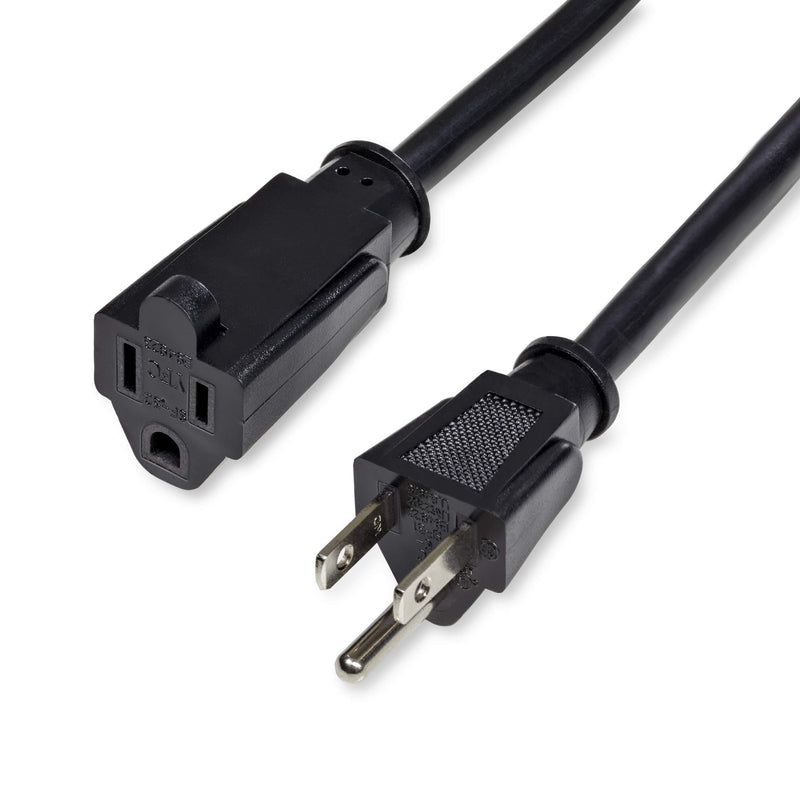 StarTech.com 15 ft Extension Cord - 16 AWG Power Extension Cable Cord - NEMA 5-15R to NEMA 5-15P - Power Supply Cord (PAC10115), 15 ft / 4.5 m 15 ft/4.5 m - LeoForward Australia