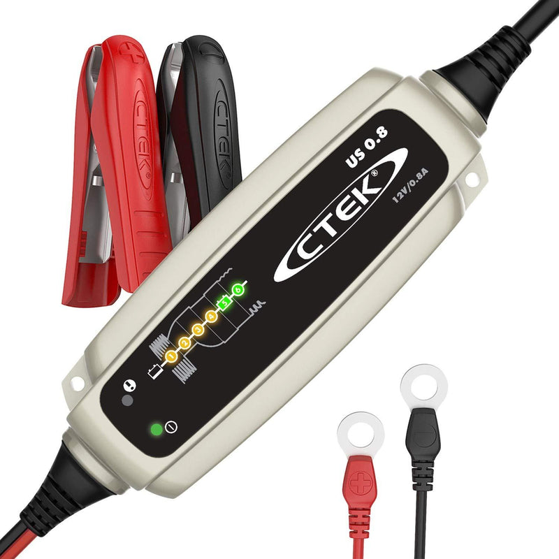 CTEK (56-865) US 0.8 12 Volt Fully Automatic 6 Step Battery Charger,Black - LeoForward Australia