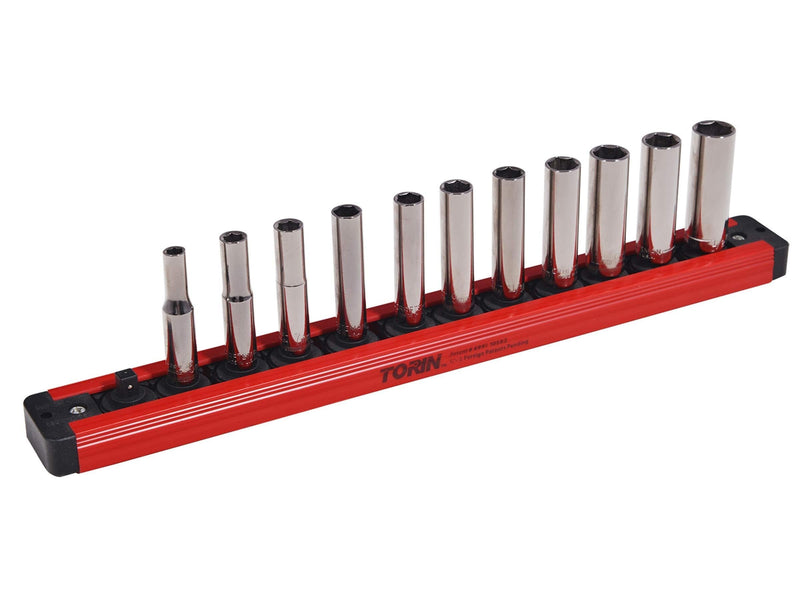 Torin Big Red Tool Storage Organizer: Magnetic Locking Socket Rack, 1/4" Drive Sockets - LeoForward Australia