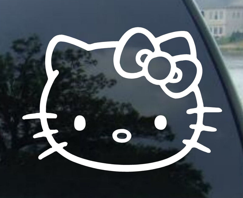  [AUSTRALIA] - Window Vinyl Decal Sticker Hello Kitty Car Sticker (4" White) 4"