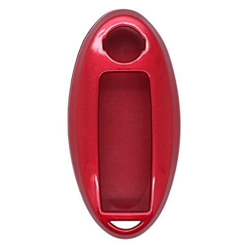  [AUSTRALIA] - SEGADEN Paint Metallic Color Shell Cover Hard Case Holder fit for NISSAN Smart Remote Key Fob SV0500 Red