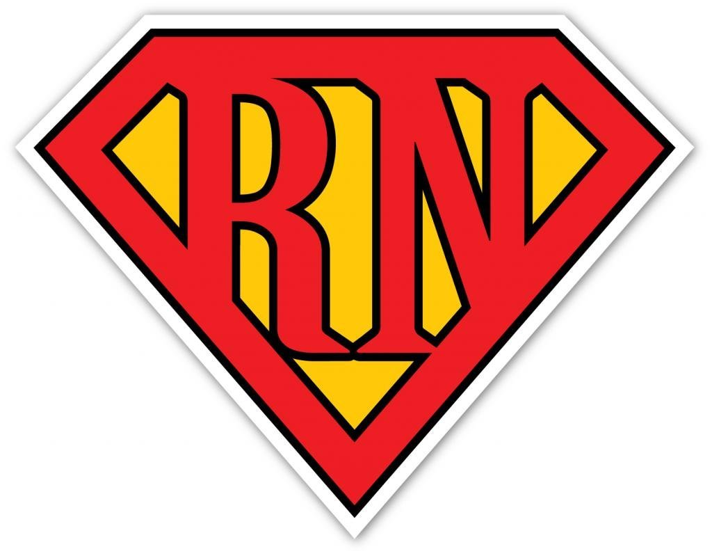  [AUSTRALIA] - Superman Inspired Logo Superman Shield For Registered Nurses RN Cool Design Emblem Seal Vinyl Decal Bumper Sticker 5" X 5" ( inches )