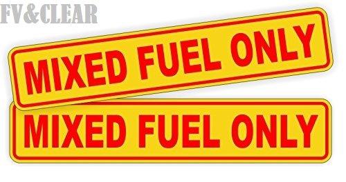  [AUSTRALIA] - Pair MIXED FUEL ONLY Decals / Stickers / Labels / Markers Fuel Oil Gas