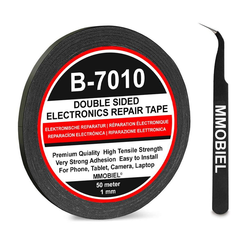 MMOBIEL 1 mm Double Sided Layer Strong Adhesive Tape 50 m Long Roll (Black) for Smartphone Tablet Repair Black - LeoForward Australia