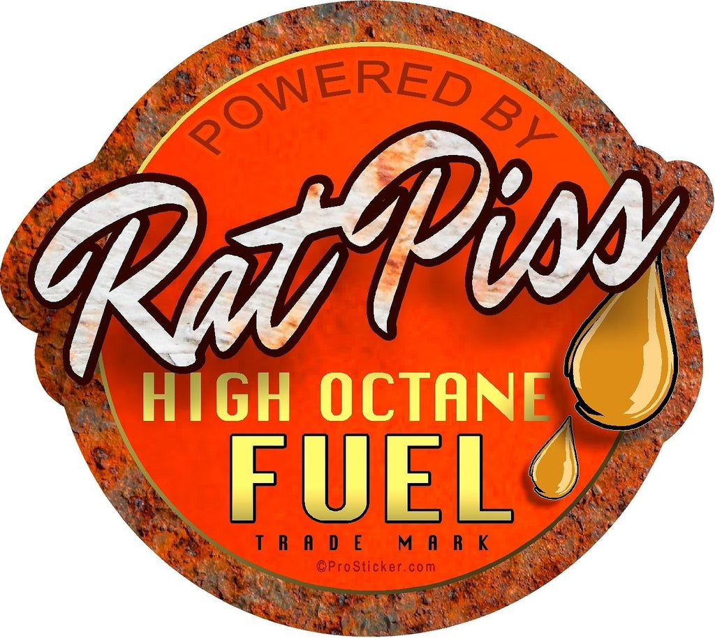 [AUSTRALIA] - ProSticker 756 (One) 4 X 4.5 Rat Rod Series Rat Piss High Octane Fuel Decal Sticker