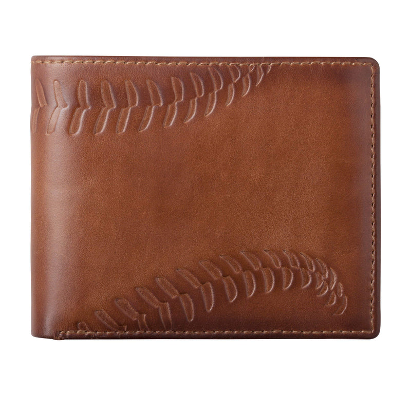 HOJ Co. BASEBALL Bifold Wallet | Two ID Windows | Full Grain Mens Leather Wallet | Multi Card Capacity | Coach Gift - LeoForward Australia