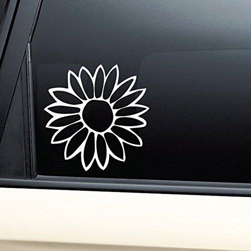  [AUSTRALIA] - Flower Vinyl Decal Sticker - White- Die Cut Decal Bumper Sticker for Windows, Cars, Trucks, Laptops 5''