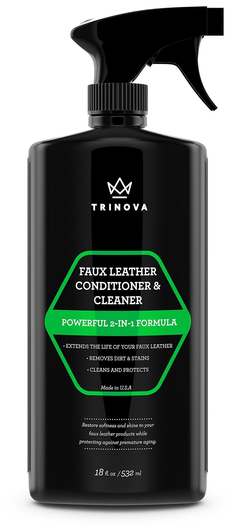  [AUSTRALIA] - TriNova Leatherette, Vinyl and Faux Leather Cleaner & Conditioner - Keep Seats, Jackets, Pleather, Handbags, Sofas, Couches, Shoes, Boots & More Looking New